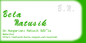 bela matusik business card